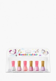 Набор лаков для ногтей Limoni BAMBINI Nail Bar set №23, на водной основе, тон 01-03-05-10-11-12, 6 шт. х 7 мл