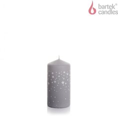 Свеча Bartek Зимние звезды, колонна, серая, 70 х 150 х 6 мм