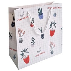 Пакет бумажный подарочный Be Smart Pots Цветы в горшке, 32 х 32 см