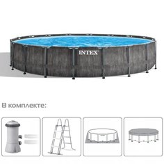 Бассейн каркасный Intex, 549х122 см, Prism Frame, 26744NP, фильтр-насос, лестница, подстилка, тент, 24311 л