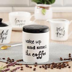 Банка для сыпучих продуктов, керамика, 0.65 л, с крышкой, Daniks, Пати тайм