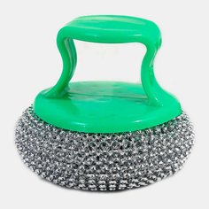 Мочалка для посуды металл, 2 шт, с ручкой, Марья Искусница