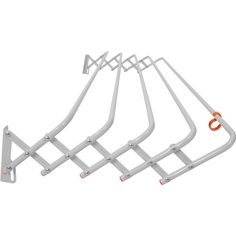 Сушилка для белья настенная, 6 м, 121х45х16 см, механизм "гармошка", 5 прутьев, 10 кг, серебристая, ЗМИ, Бриз-120, СН 228 С ZMI