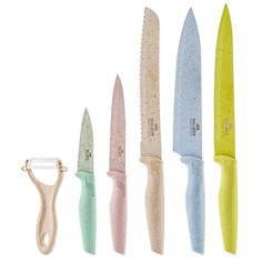 Ножи кухонные в наборах набор ножей WALMER Eco Cut 5 предметов+овощечистка сталь,пластик
