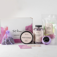 Набор средств для ванной и душа TANT MIEUX Набор бомбочек, соли с шиммером и скраба для ухода за кожей