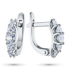 Серьги из белого золота с бриллиантами э4001сг04173400 ЭПЛ Даймонд
