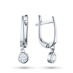 Серьги из белого золота с бриллиантами э4001сг07210853 ЭПЛ Даймонд