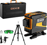 Уровень лазерный самовыравнивающийся Deko DKLL12PG1 360/3 SET 2 PREMIUM со штативом 1 2 м (12 линий зеленый луч) 065-0235-1 ДЕКО