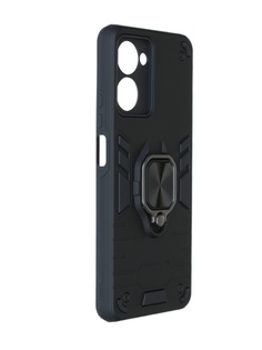 Чехол DF для Realme 10 Pro (5G) с магнитом и кольцом Black rmArmor-03