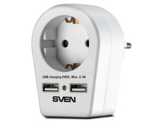 Сетевой фильтр Sven SF-S1U 2xUSB 1 Socket White SV-019013