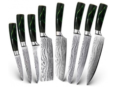 Набор ножей Spetime 8-Pieces Kitchen Knife Set Green GE03KN8