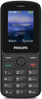 Мобильный телефон Philips Xenium E2101 черный, моноблок 2Sim 1.77" 128x160 Thread-X GSM900/1800 MP3 FM microSD max32Gb