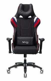 Кресло игровое Бюрократ VIKING 4 AERO две подушки, белое/синее/красное/черное, искусст.кожа/ткань