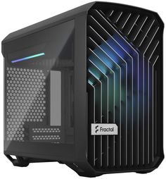 Корпус mITX Fractal Design Torrent Nano RGB Black TG Light Tint черный, без БП, закаленное стекло, 1*180mm RGB fan 2*USB 3.2 Gen1 Type-A, USB 3.2 Gen2