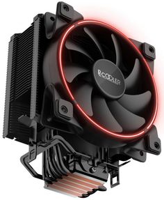 Кулер PCCooler GI-X6R S775/115X/AM2/AM3/AM4 (TDP 160W, вент-р 120мм с PWM, Red LED FAN, 5 тепловых трубок 6мм, 1000-1800RPM, 26.5dBa, 65 CFM)