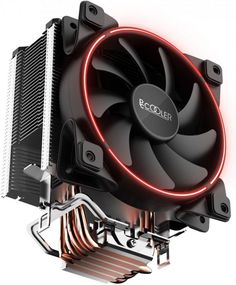 Кулер PCCooler GI-X5R S775/115X/AM2/AM3/AM4 (TDP 160W, вент-р 120мм с PWM, Red LED FAN, 5 тепловых трубок 6мм, 1000-1800RPM, 26.5dBa, 65 CFM)
