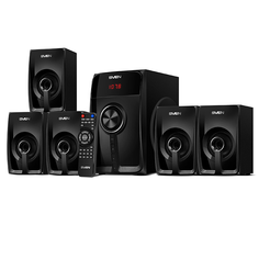 Компьютерная акустика 5.1 Sven HT-202 SV-018177 черный, (RMS):20Вт+5x16Вт, Bluetooth, FM-тюнер, USB/SD, дисплей, пульт ДУ