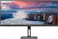 Монитор 34" AOC U34V5C 3440x1440 VA, 100 Гц, 300cd/m2, H178°/V178°, 4000:1, 20M:1, 4ms, VGA, HDMI, DP, USB-Hub, Height adj, Tilt, Swivel, Speakers, Bl