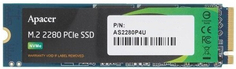 Накопитель SSD M.2 2280 Apacer AP512GAS2280P4U-1 AS2280P4U 512GB PCIe Gen3x4, NVMe, 3D NAND, R3500/W2300 Mb/s, MTBF 1.8M, Retail