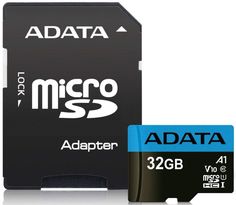 Карта памяти 32GB ADATA AUSDH32GUICL10A1-RA1 microSDHC Class 10 UHS-I A1 100/20 MB/s (SD адаптер)