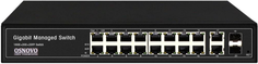 Коммутатор управляемый OSNOVO SW-71802/L L2+ на 20 портов, гигабитный: 18хRJ45 - 10/100/1000Мбит/с; 2хSFP 1000Мбит/с, монтаж в 19" стойку, крепление в