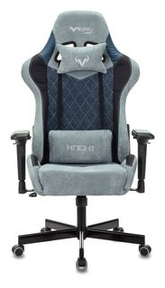 Кресло игровое Бюрократ VIKING 7 KNIGHT BL цвет синий, текстиль/эко.кожа, с подголов., крестовина металл