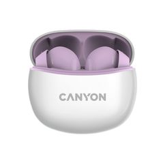 Наушники беспроводные Canyon TWS-5 Bluetooth: 5.3, 20-20 кГц, 32 ОМ, 2*40 мАч, 500 мАч, USB-C, IP33, purple