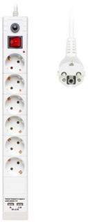 Сетевой фильтр Buro BU-SP3_USB_2A-W 6 розеток, 3 метра, USB, 2А, белый
