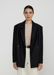 Жакет объемный двубортный NICEONE [Черный, XS]