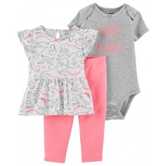 Комплекты детской одежды Carters Комплект для девочки (лосины, туника, боди)