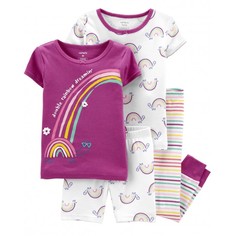 Домашняя одежда Carters Пижама для девочки с радугой (4 предмета)