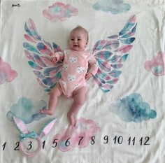 Пеленки Пеленка MamSis для фото Розовые крылья 120х120 см