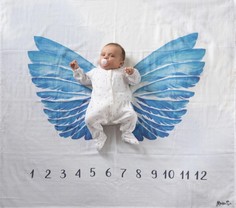 Пеленки Пеленка MamSis для фото Синие крылья 120х120 см
