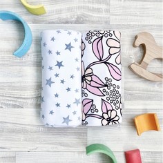 Пеленки Пеленка Mjolk Spring Blossoms/Звёзды 120х85 см 2 шт.