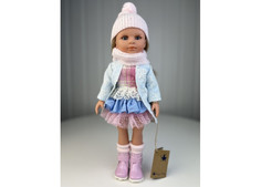Куклы и одежда для кукол Lamagik S.L. Кукла Нина блондинка в голубом пальто и розовой шапке 33 см