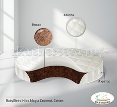 Матрасы Матрас Babysleep Coconut Cotton в колыбель 75x75 см