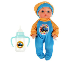 Куклы и одежда для кукол Карапуз Пупс функциональный Синий Трактор 15см