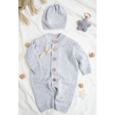 Комплекты детской одежды AmaroBaby Комбинезон детский вязаный c шапочкой Pure Love Cutie