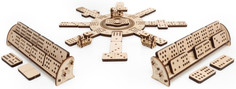 Сборные модели Eco Wood Art Сборная деревянная настольная игра 3D Ewa Домино Мексиканский поезд