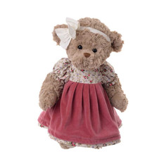 Мягкие игрушки Мягкая игрушка Bukowski design Плюшевый мишка Novalie в темно-розовом платье 50 см