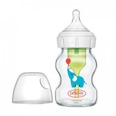 Бутылочки Бутылочка Dr.Browns Антиколиковая Options+ с широким горлышком с соской для новорождённых Стеклянная Слоник 150 мл