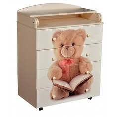 Комоды Комод Кедр пеленальный Victoria 804 Teddy (4 ящика)