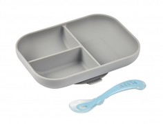 Посуда Beaba Набор посуды тарелка ложка Set repas silicone avec ventouse