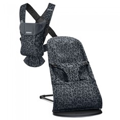 Кресла-качалки, шезлонги BabyBjorn Кресло-шезлонг Bliss Mesh Leopard с рюкзаком Mini Mesh Leopard