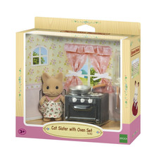 Игровые фигурки Sylvanian Families Дочка Котенок на кухне
