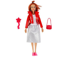 Куклы и одежда для кукол Карапуз Кукла София в красной кожаной куртке 29 см
