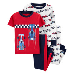 Домашняя одежда Carters Пижама для мальчика с гоночными машинами (4 предмета) 1I555210/2I555210