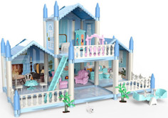 Кукольные домики и мебель Sharktoys Сборный кукольный домик 2-этажный (4 комнаты)