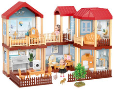 Кукольные домики и мебель Sharktoys Сборный кукольный домик 2 этажа (5 комнат)