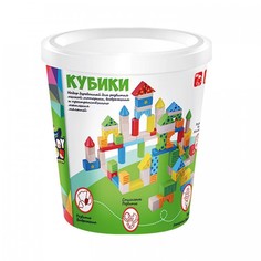 Деревянные игрушки Деревянная игрушка Bondibon Игровой набор строительные Кубики 80 деталей